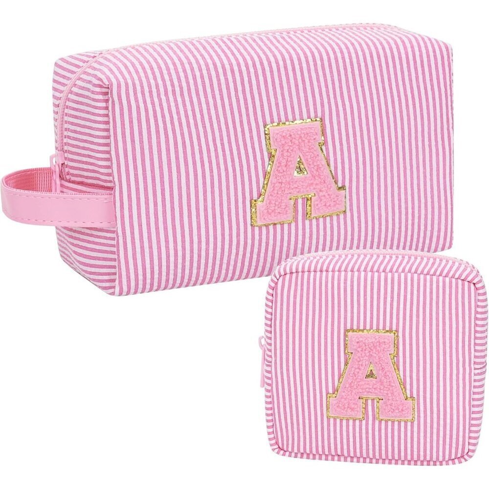 Initial Makeup Bag for Girls&Women,Personalized Make Up Case for Girlfriend Grad